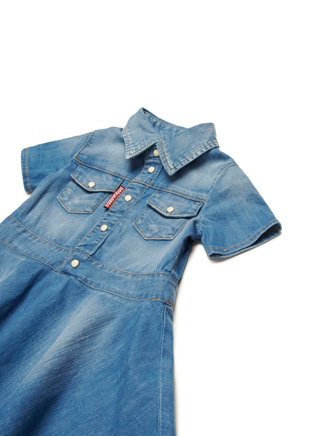 Dsquared2 Kids Abito Denim Svasato per Neonate (dettaglio)
