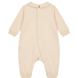 Moschino Kids Tutina Intera Beige in Cotone Unisex con Teddy Bear e Logo per Neonati