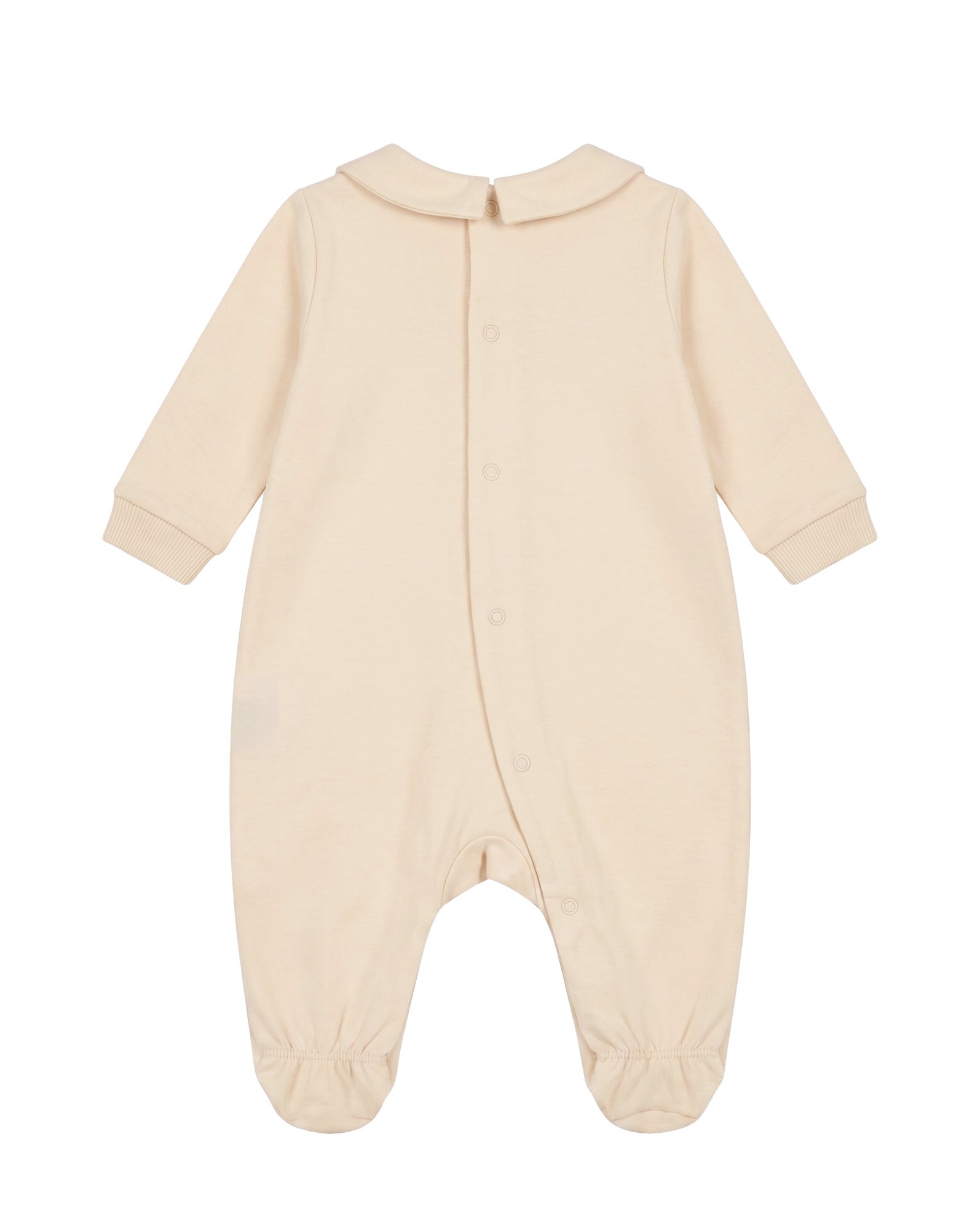 Moschino Kids Tutina Intera Beige in Cotone Unisex con Teddy Bear e Logo per Neonati