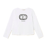 Twinset Kids T-Shirt Maniche Lunghe Bianca per Bambine
