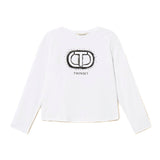 Twinset Kids T-Shirt Maniche Lunghe Bianca per Bambine