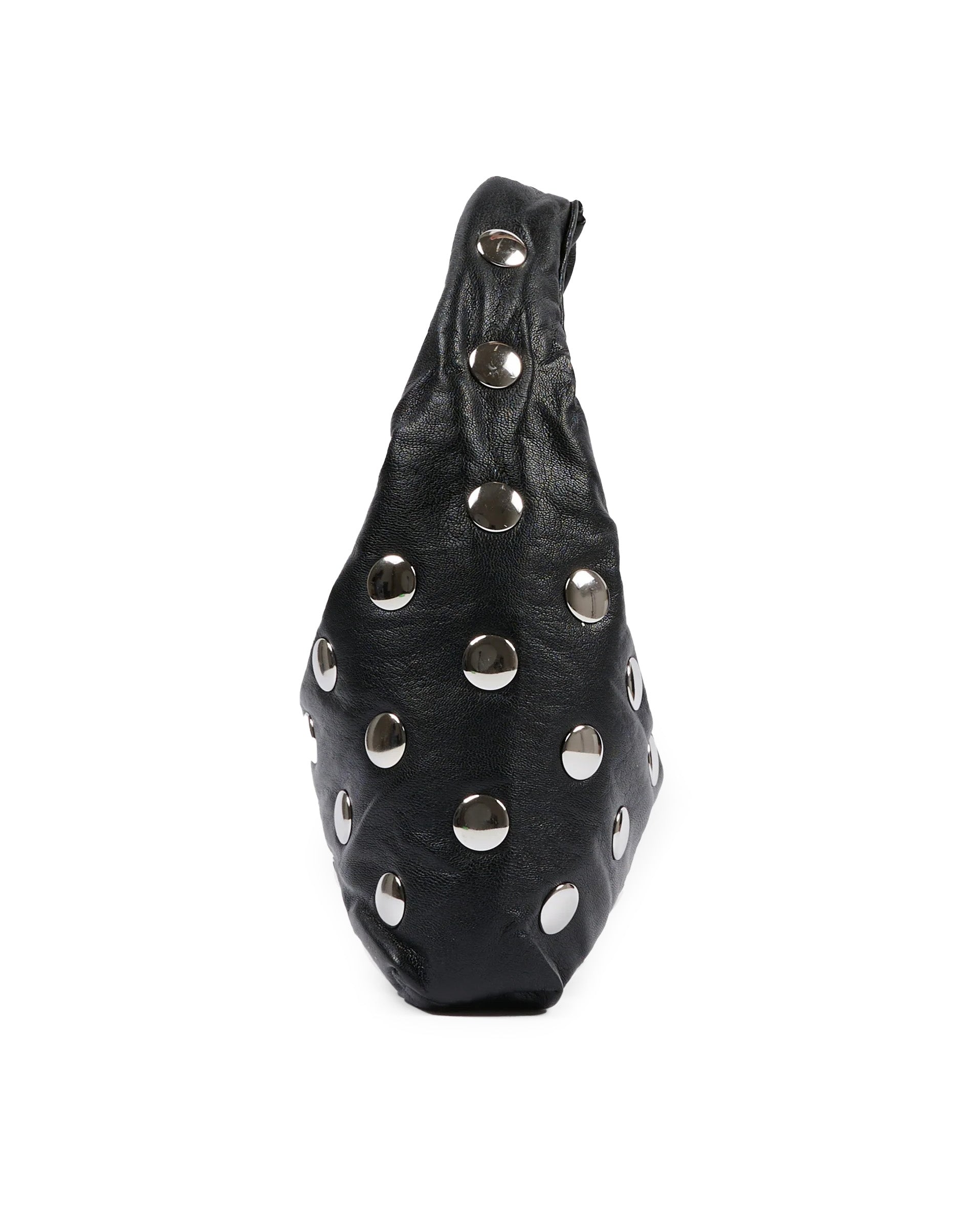 Msgm Kids Borsa a Spalla Nera con Applicazioni Metalliche e Logo per Bambine