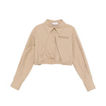 Pinko Kids Camicia Milk Coffee con Logo Ricamato per Bambine