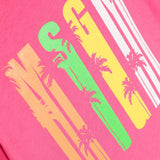 MSGM Kids T-Shirt Fuxia con Stampa Multicolor per Bambine