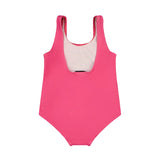 Moschino Kids Costume Monokini Fucsia con Stampa per Neonate