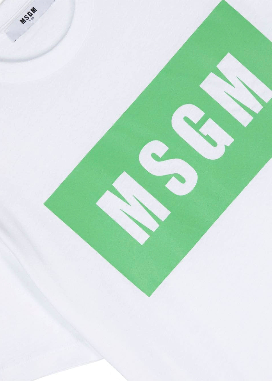 MSGM Kids T-Shirt Bianca con Logo per Bambini