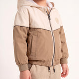 Boss Kids Beige Windbreaker Jacket with Hood for Children