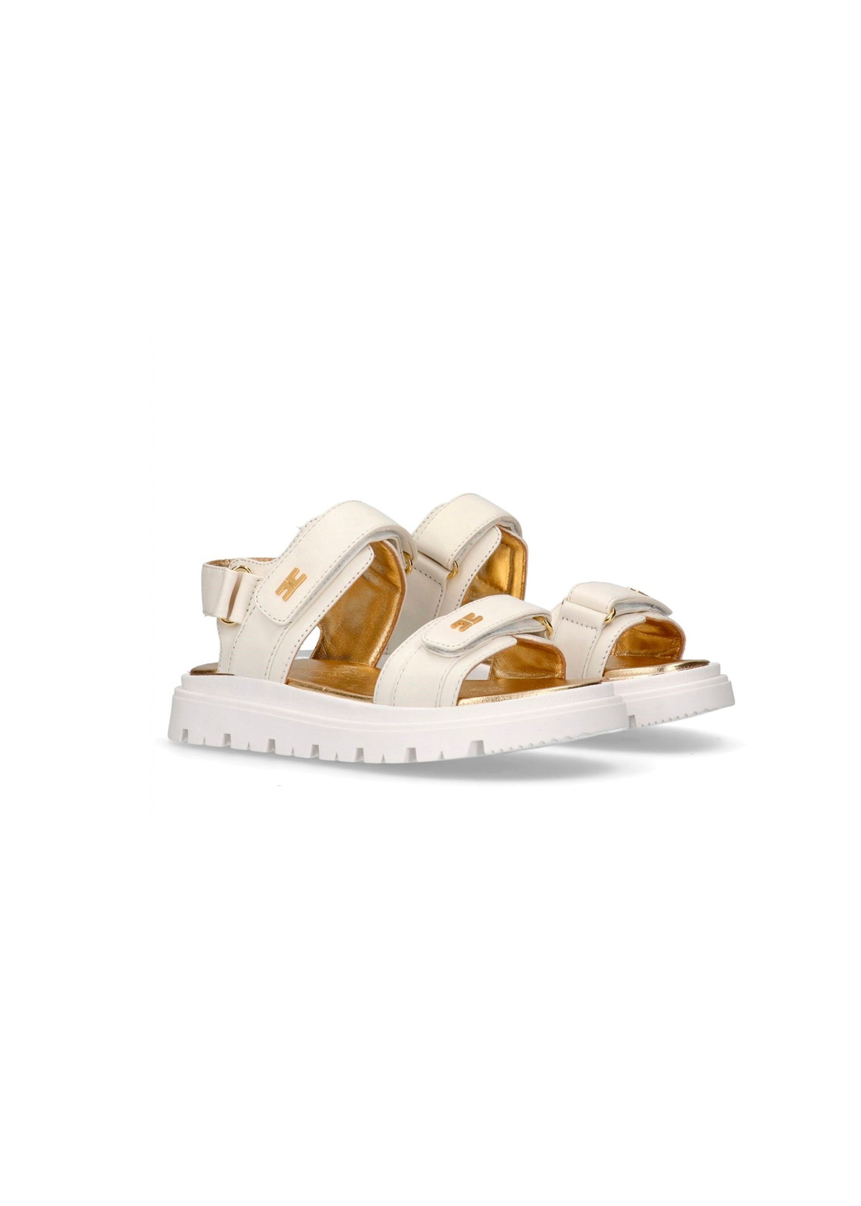 Elisabetta Franchi La Mia Bambina Sandalo Burro con Logo per Bambine