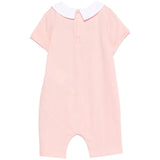 Moschino Kids Pagliaccetto Rosa con Logo Teddy Bear per Neonate