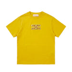 Elisabetta Franchi La Mia Bambina T-shirt Sun con Logo Effetto Metallico Oro per Bambine