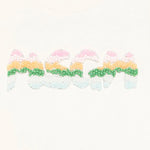 MSGM Kids T-shirt Crema con Applicazione Perline per Bambine (dettaglio)