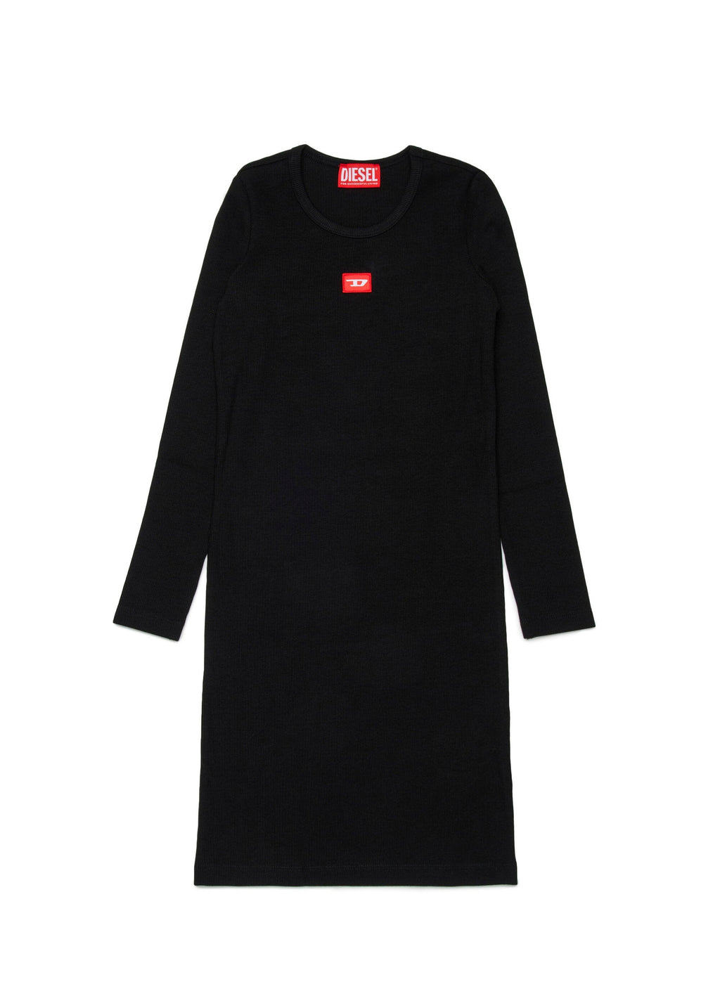 Diesel Kids Abito Nero a Costine per Bambine