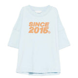 Palm Angels Kids Sky Blue T-Shirt with Print for Kids