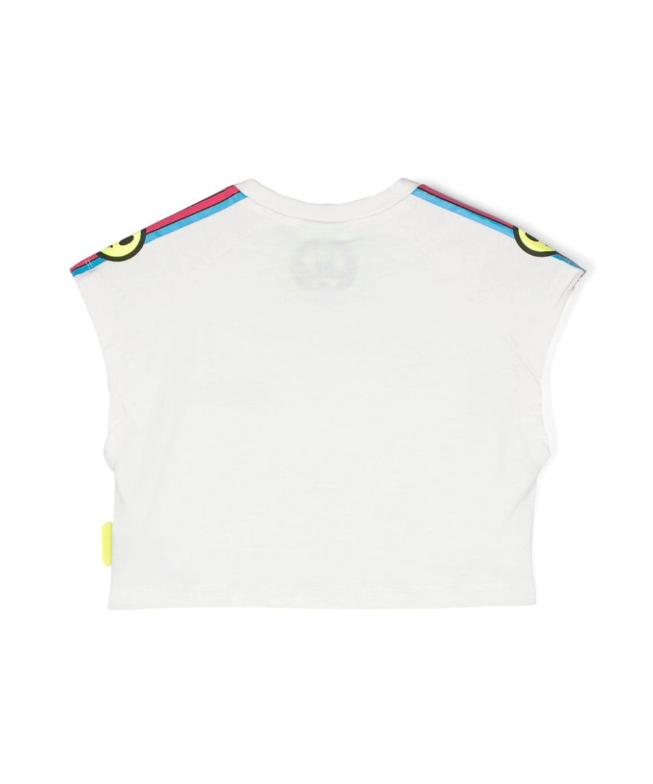 Barrow Kids Canotta Crop Bianca con Stampa per Bambine (retro)