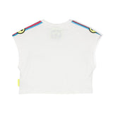 Barrow Kids Canotta Crop Bianca con Stampa per Bambine (retro)