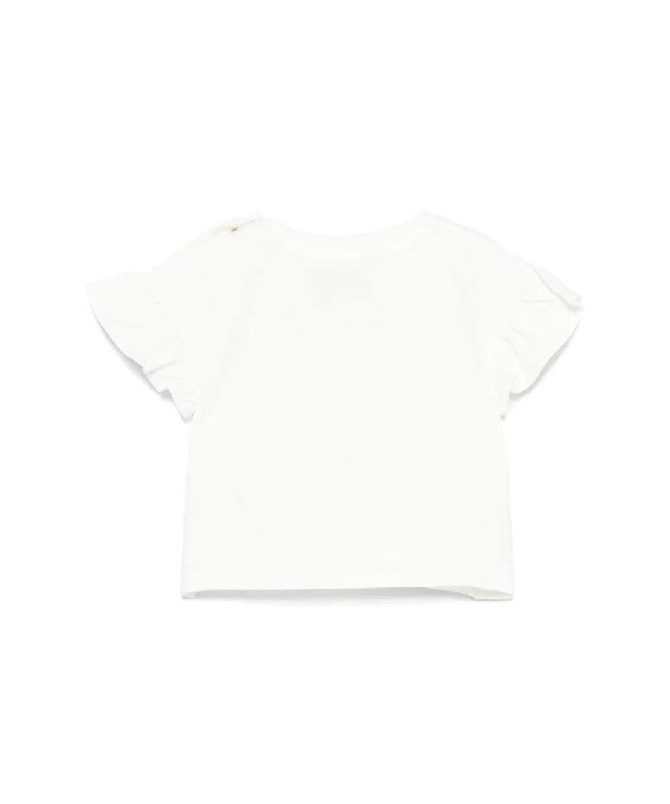 Moschino Kids T-shirt Bianca con Stampa per Neonate