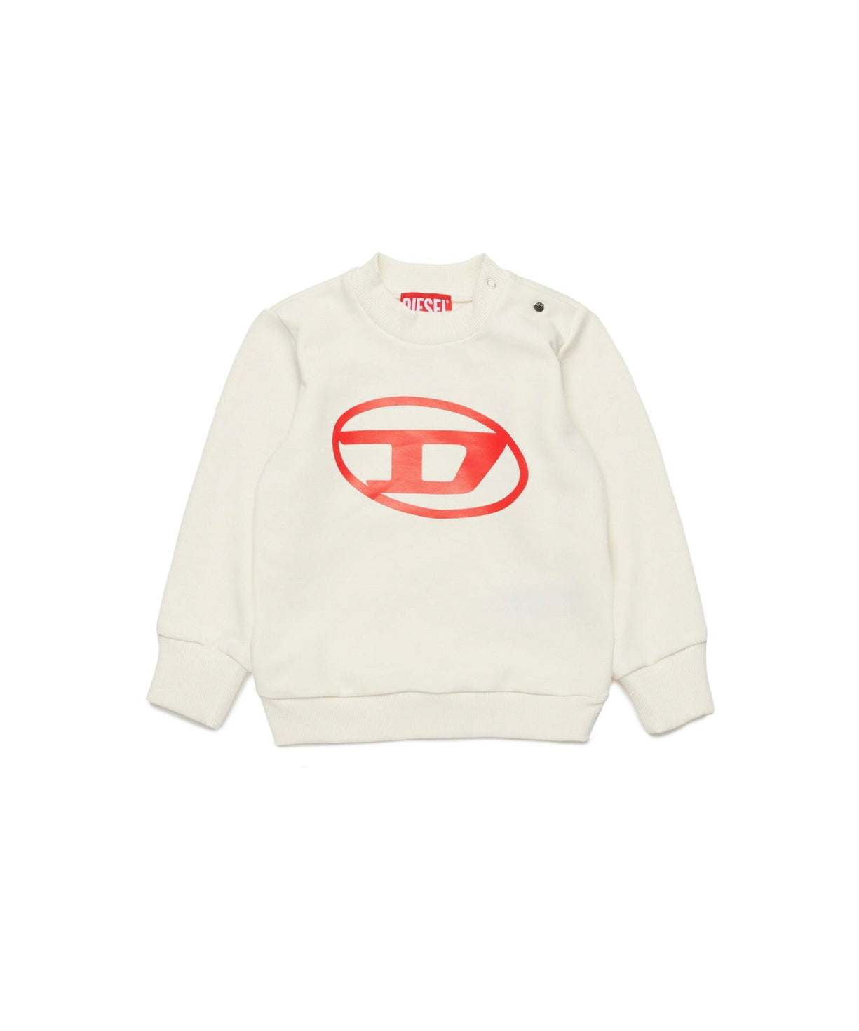Diesel Kids Felpa Panna con Oval D per Neonati