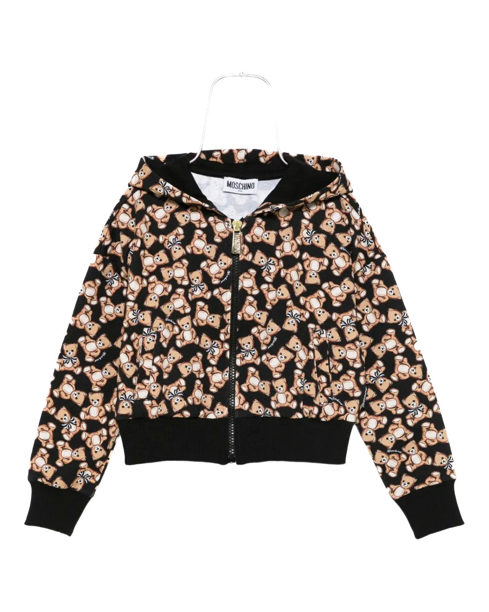 Moschino Kids Felpa con Cappuccio Teddy Bear All Over per Bambini