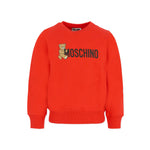 Moschino Kids Felpa Girocollo Rossa con Logo per Bambini