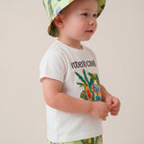 Roberto Cavalli Kids T-shirt Bianca con Stampa a Fantasia Unisex per Neonati