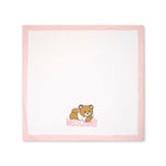Moschino Kids Coperta Bianca/Rosa con Stampa Teddy Bear per Neonate