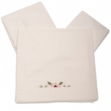 Barcellino Kids Set Lenzuola Latte 3 Pezzi con Ricamo per Neonate
