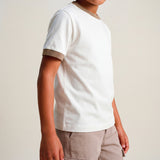 Eleventy Kids T-Shirt Avorio/Beige con Logo per Bambini