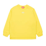 Diesel Kids Felpa Girocollo Gialla con Logo Oval D per Bambini