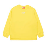 Diesel Kids Felpa Girocollo Gialla con Logo Oval D per Bambini