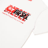 Diesel Kids T-shirt Bianca con Triplo Logo per Bambini