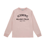 Iceberg Kids T-shirt Maniche Lunghe Rosa con Stampa Logo per Bambine