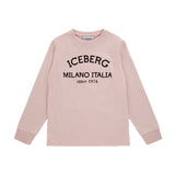 Iceberg Kids T-shirt Maniche Lunghe Rosa con Stampa Logo per Bambine