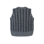 Diesel Kids Gilet in Maglia Intrecciato Grigio Melange per Bambini (retro)