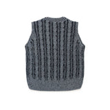 Diesel Kids Gilet in Maglia Intrecciato Grigio Melange per Bambini (retro)