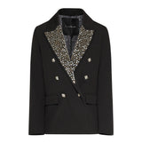 John Richmond Kids Giacca Nera con Motivo in Strass per Bambine