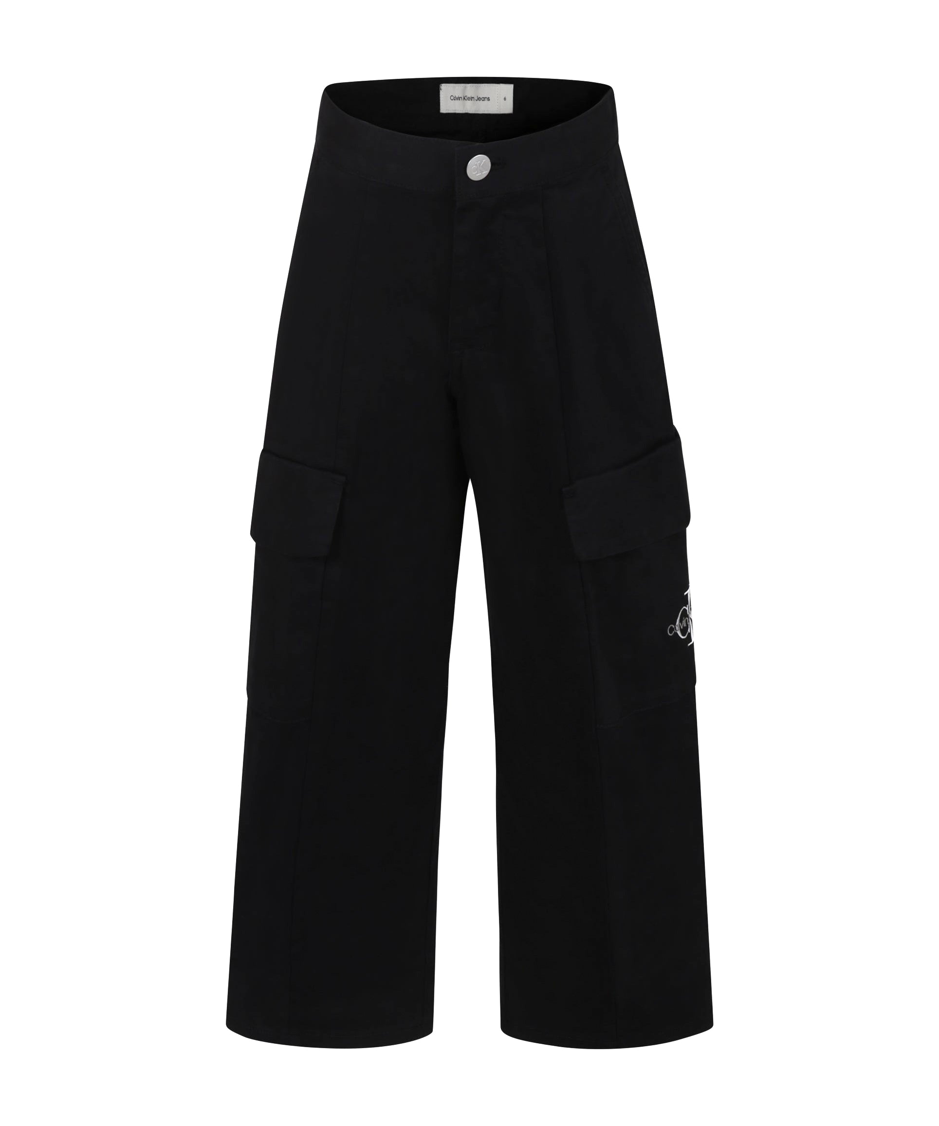 Calvin Klein Kids Pantaloni Neri Stile Cargo per Bambine