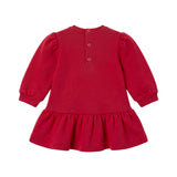 Elisabetta Franchi Kids Vestito Rosso in Felpa con Balza e Logo Ricamato per Neonate