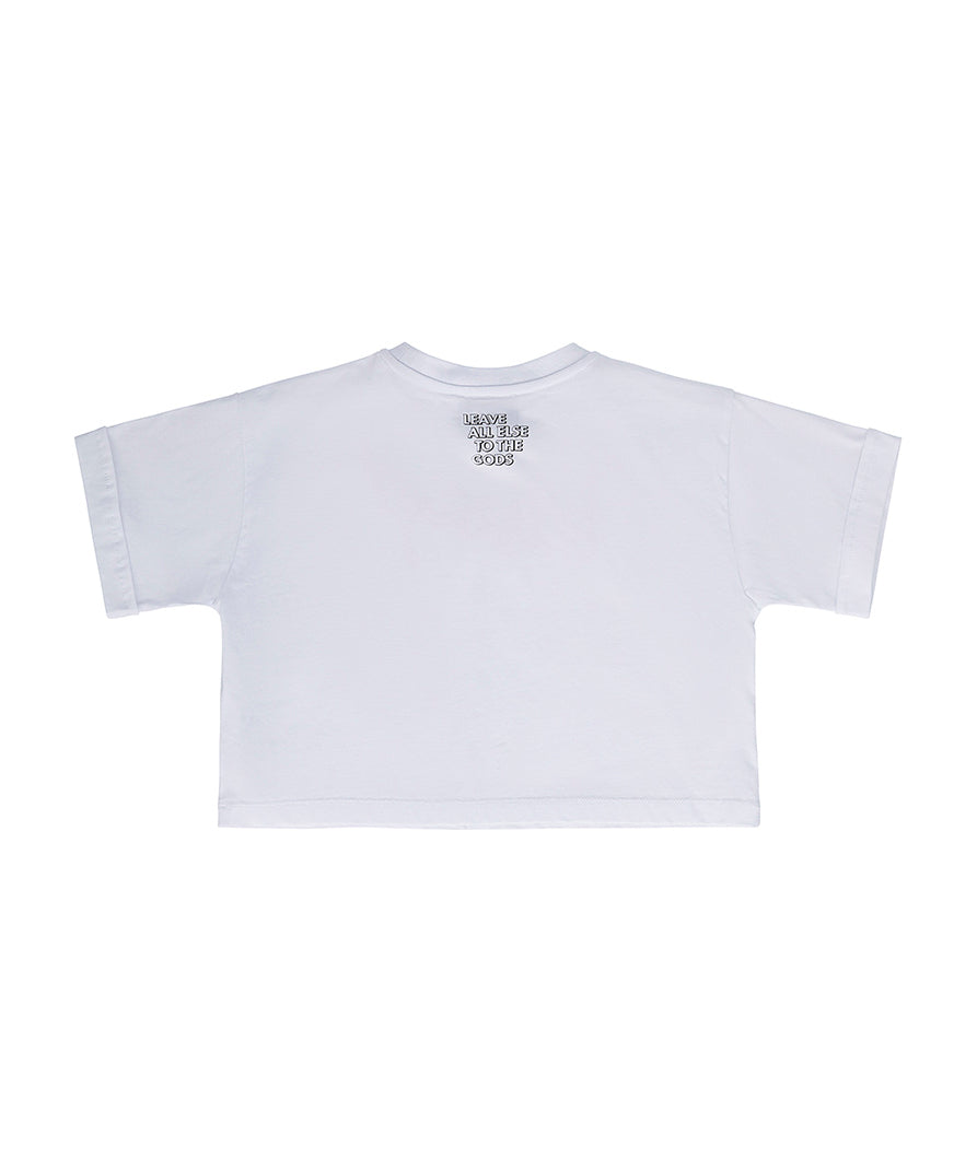 Iceberg Kids T-shirt Crop Bianca con Logo per Bambine
