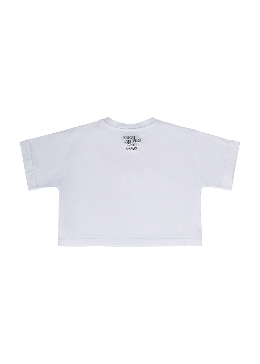 Iceberg Kids T-shirt Crop Bianca con Logo per Bambine