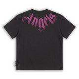 Palm Angels Kids T-shirt Stampa Gothic Nera per Bambini