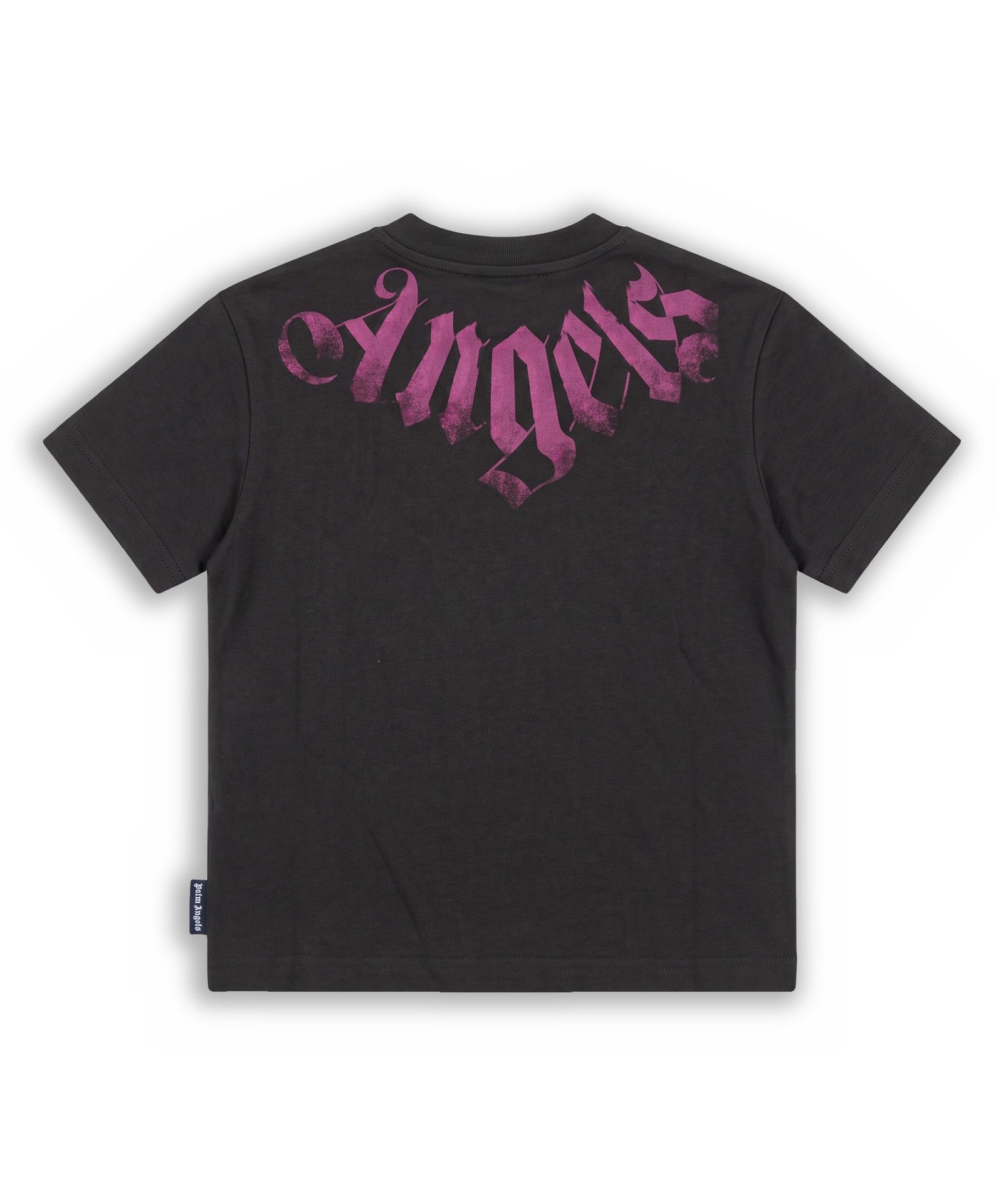 Palm Angels Kids T-shirt Stampa Gothic Nera per Bambini