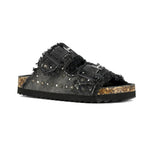 Colors of California Sandalo Doppia Fascia Nero con Strass per Bambine