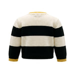 Elisabetta Franchi La Mia Bambina Cardigan Avorio e Nero con Logo per Neonate