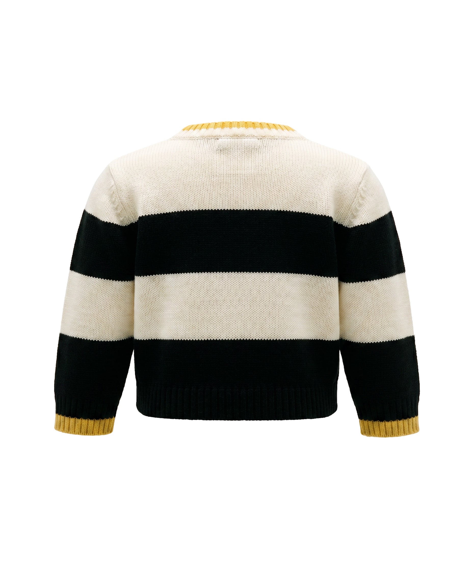 Elisabetta Franchi La Mia Bambina Cardigan Avorio e Nero con Logo per Neonate