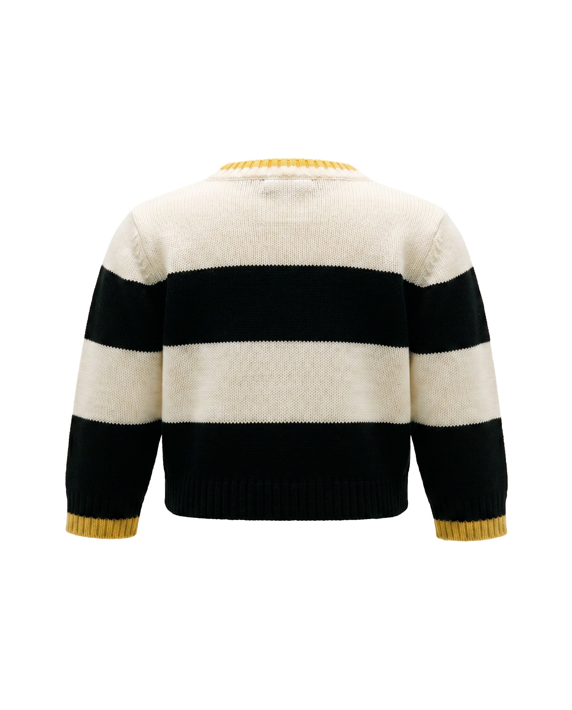 Elisabetta Franchi La Mia Bambina Cardigan Avorio e Nero con Logo per Neonate