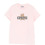 Moschino Kids T-Shirt Rosa con Logo Teddy Bear per Bambine