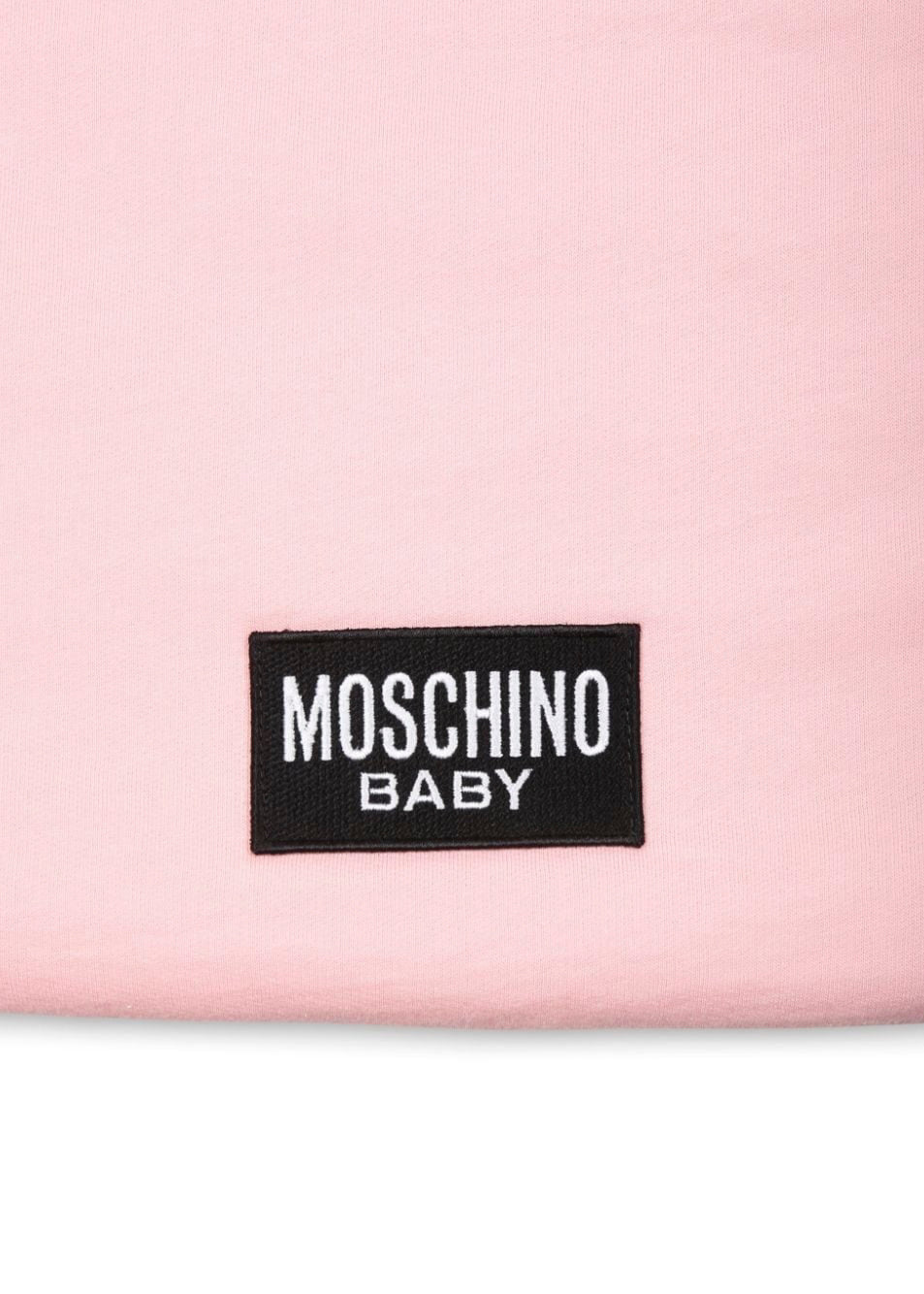 Moschino Kids Sacco Nanna Rosa con Logo Teddy Bear per Neonate