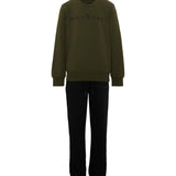 John Richmond Kids Tuta in Felpa Verde e Nera con Logo Stampato per Bambini