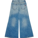 Diesel Kids Pantalone in Denim a Fondo Ampio per Bambine