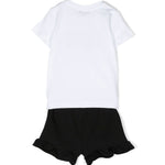 MSGM Kids Completo T-shirt e Short Bianco/Nero per Neonate